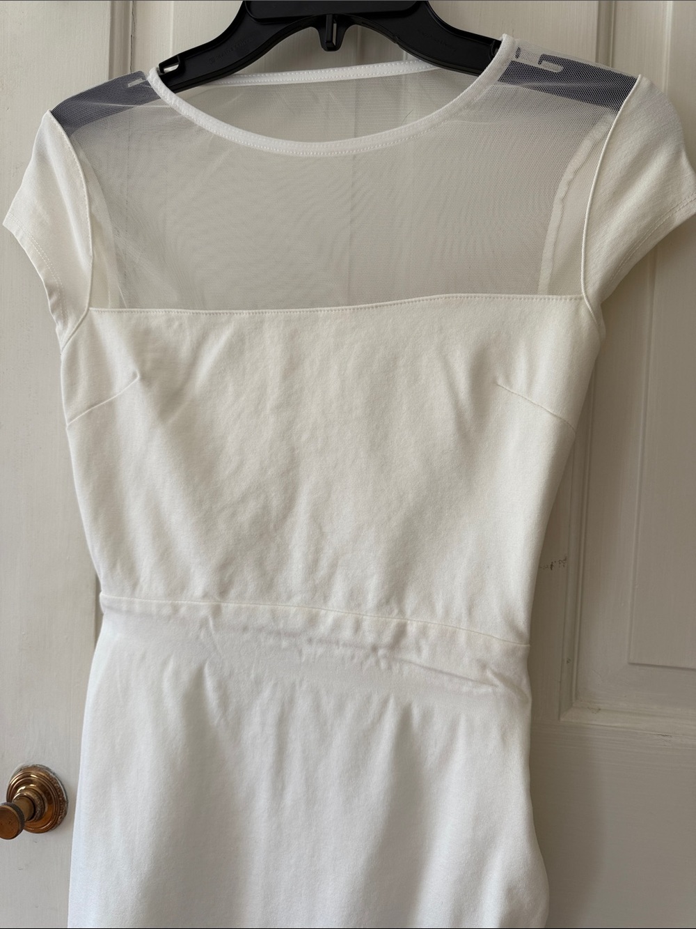 Adorable Lulu's White Mini Dress with Mesh Yoke